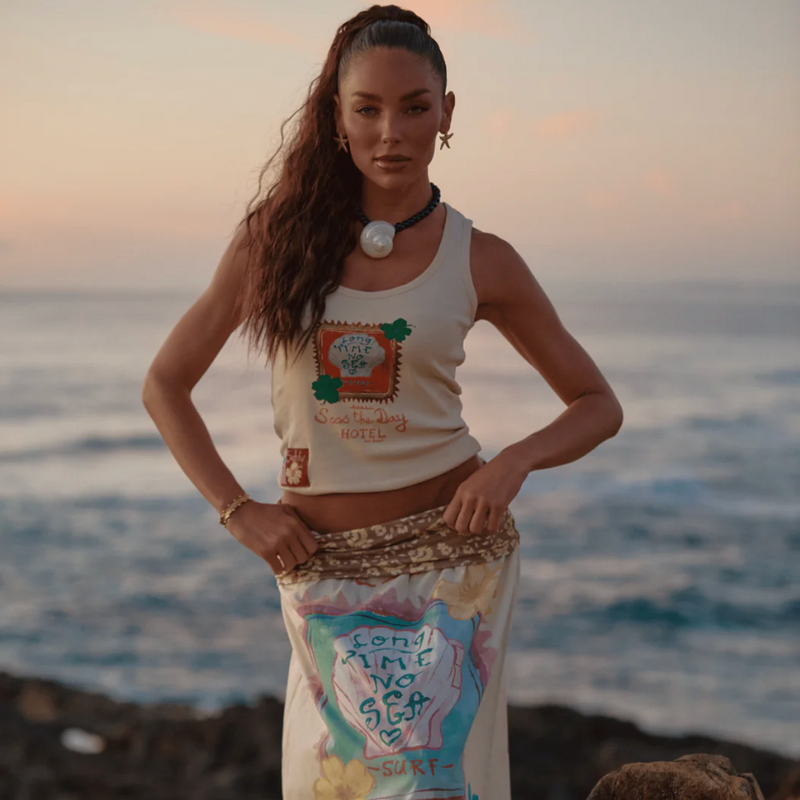 The Seas The Day Maxi Skirt - Cream