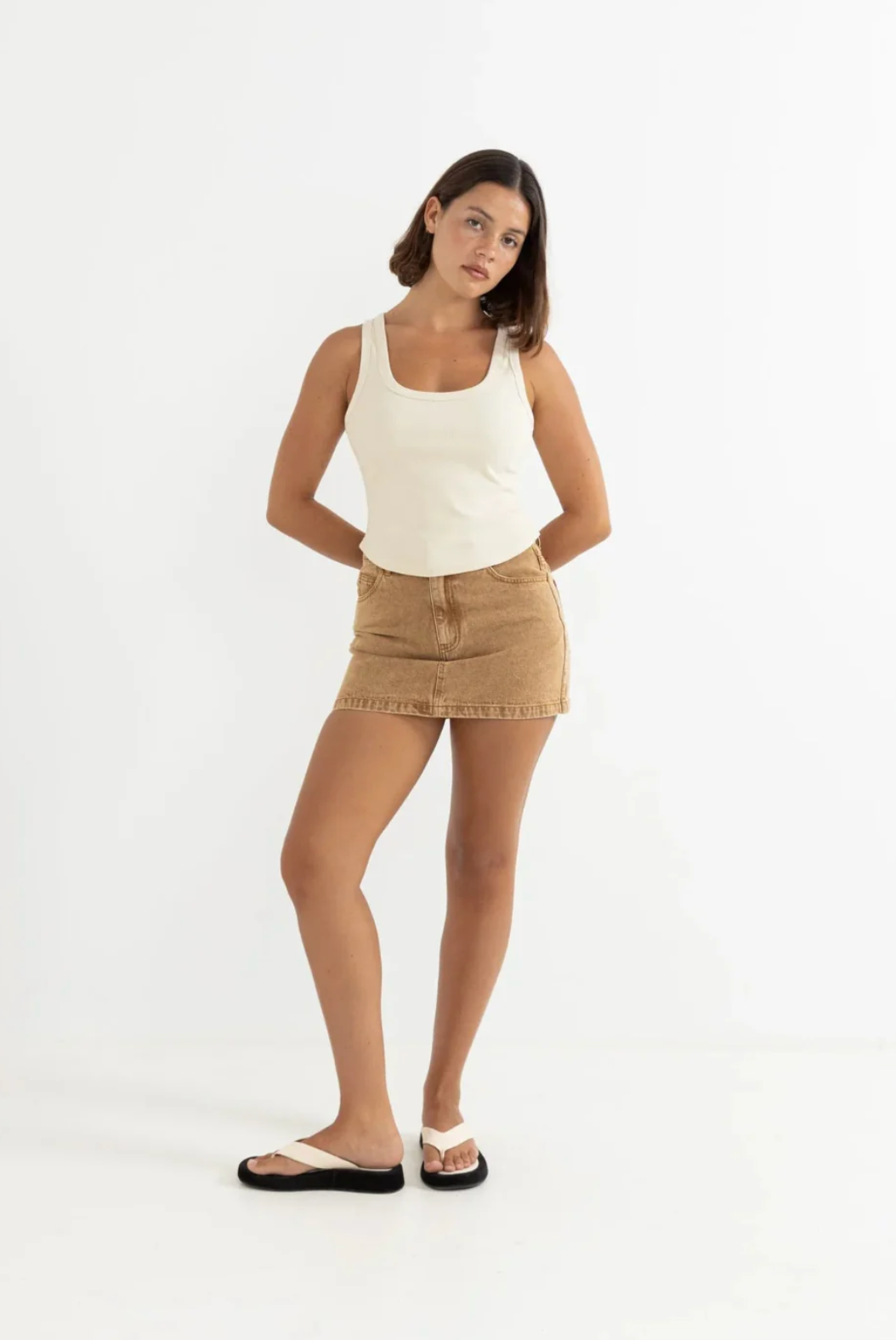 Ruby Mini Skirt - Washed Sand