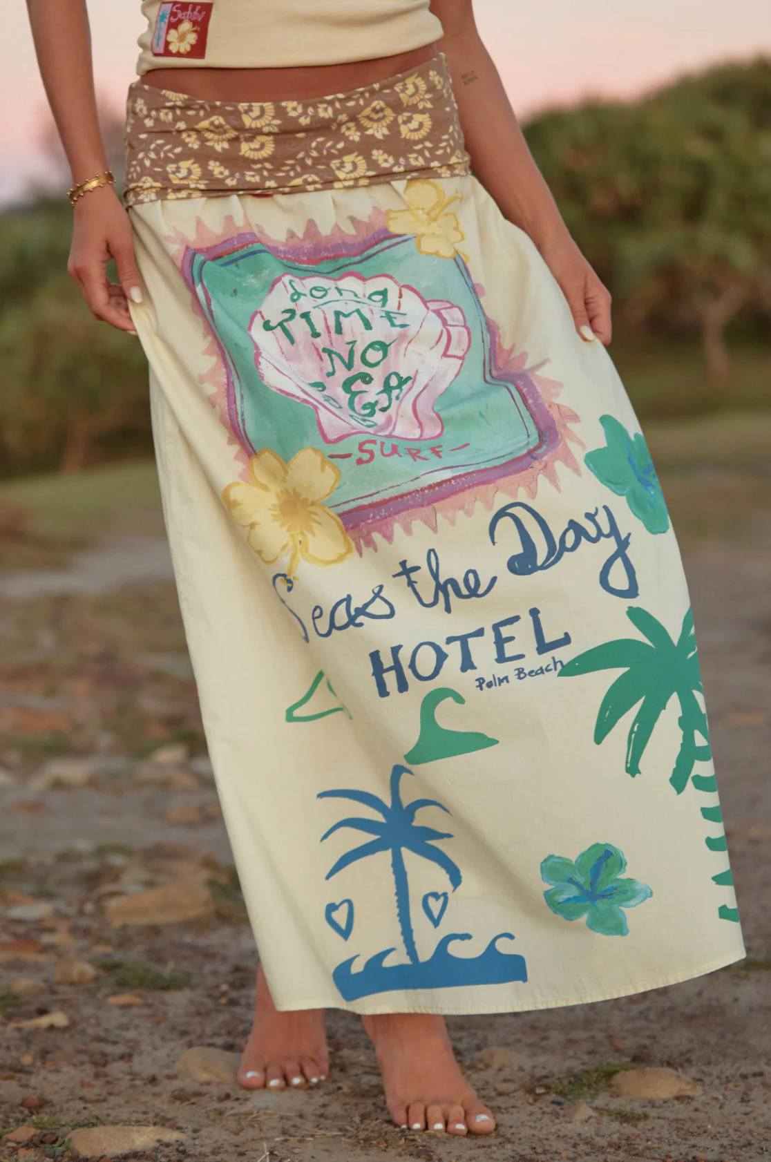 The Seas The Day Maxi Skirt - Cream