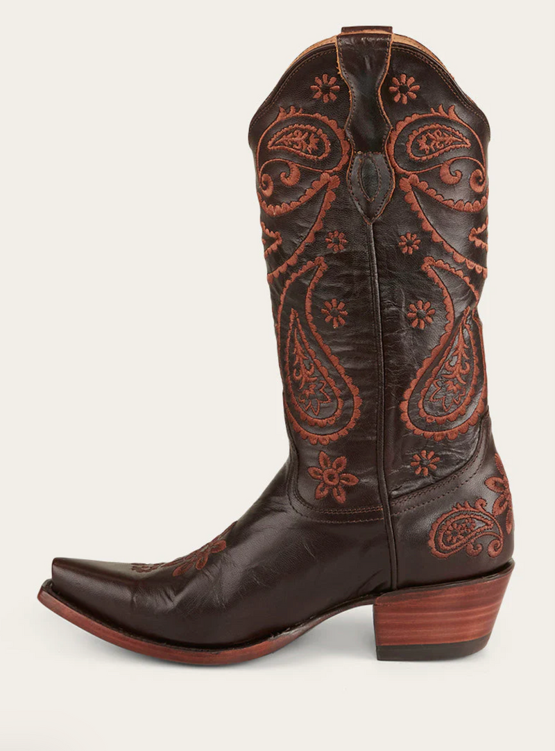 Olivia Women's Cuban Heel Western Boot - Coffee