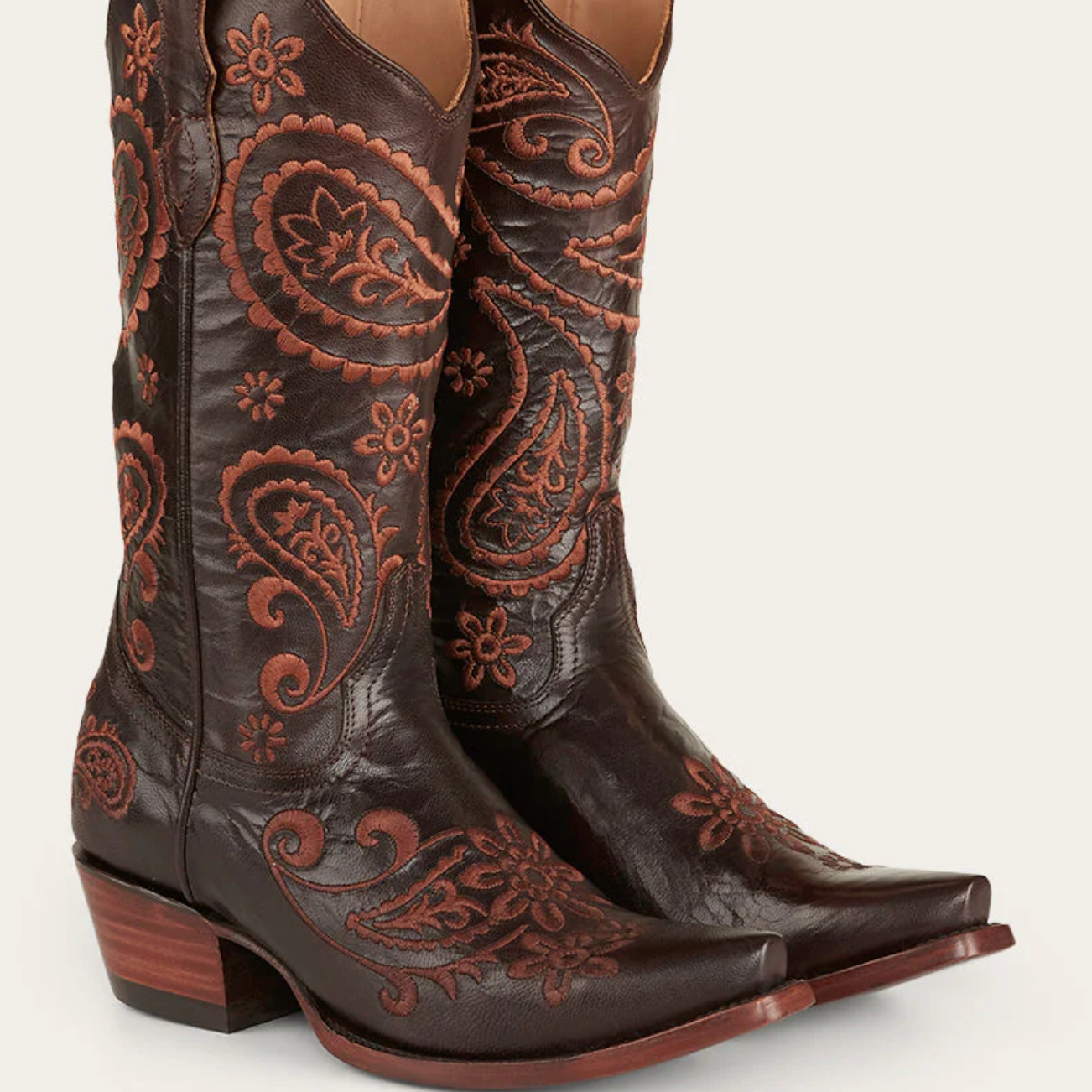 Olivia Women's Cuban Heel Western Boot - Coffee