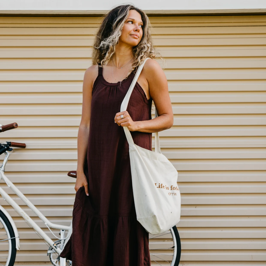 Life Is For Living Tote Bag - Oat