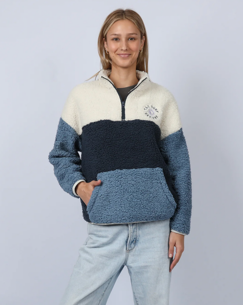 Blockout 1/4 Zip Sherpa - Blue