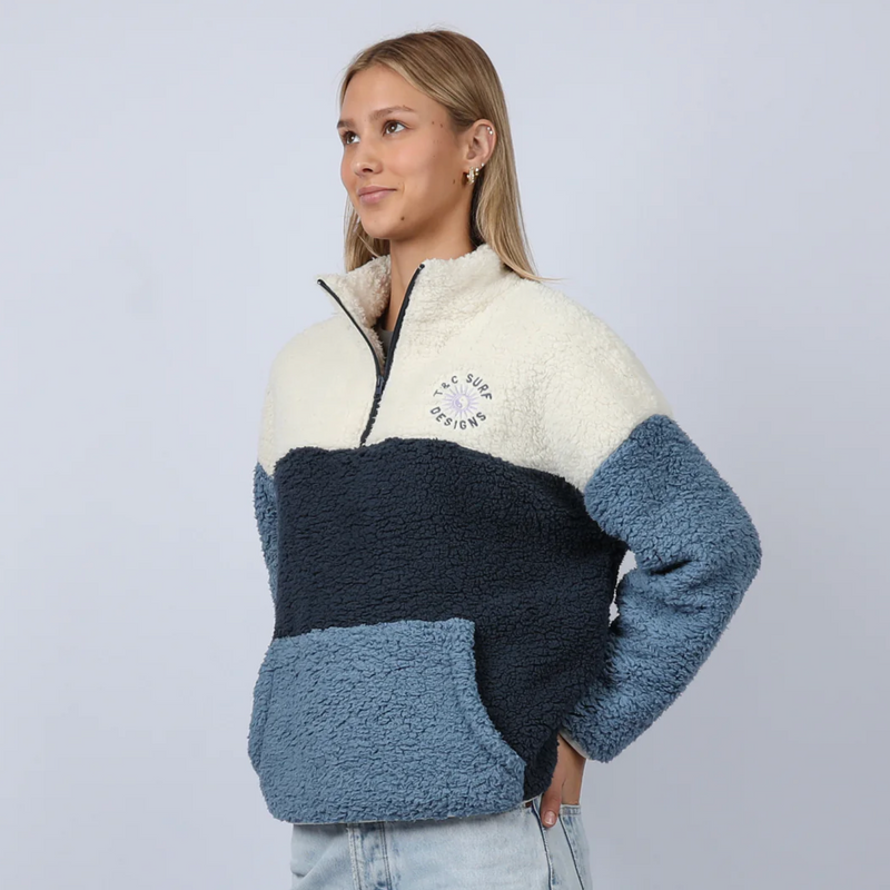 Blockout 1/4 Zip Sherpa - Blue