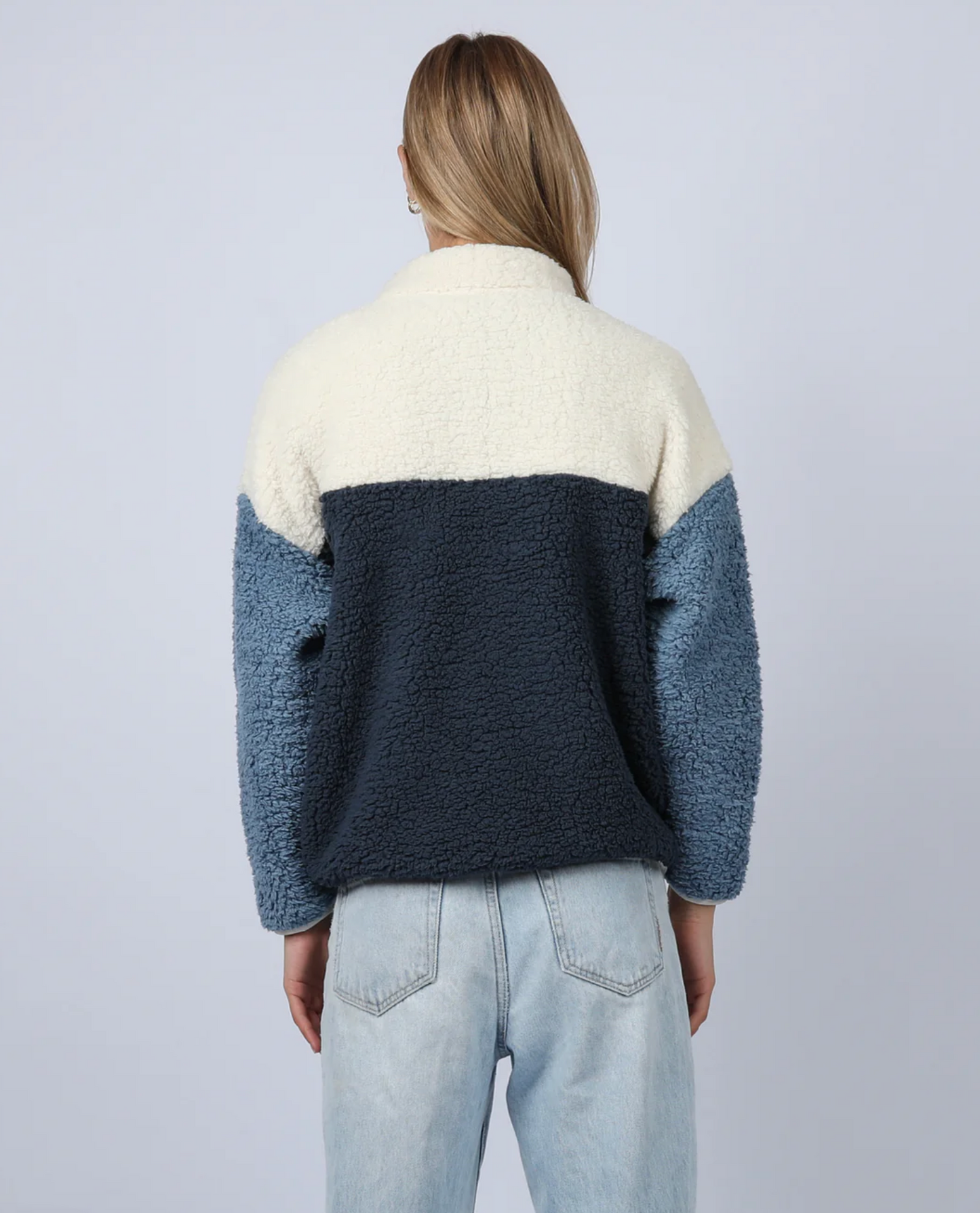 Blockout 1/4 Zip Sherpa - Blue