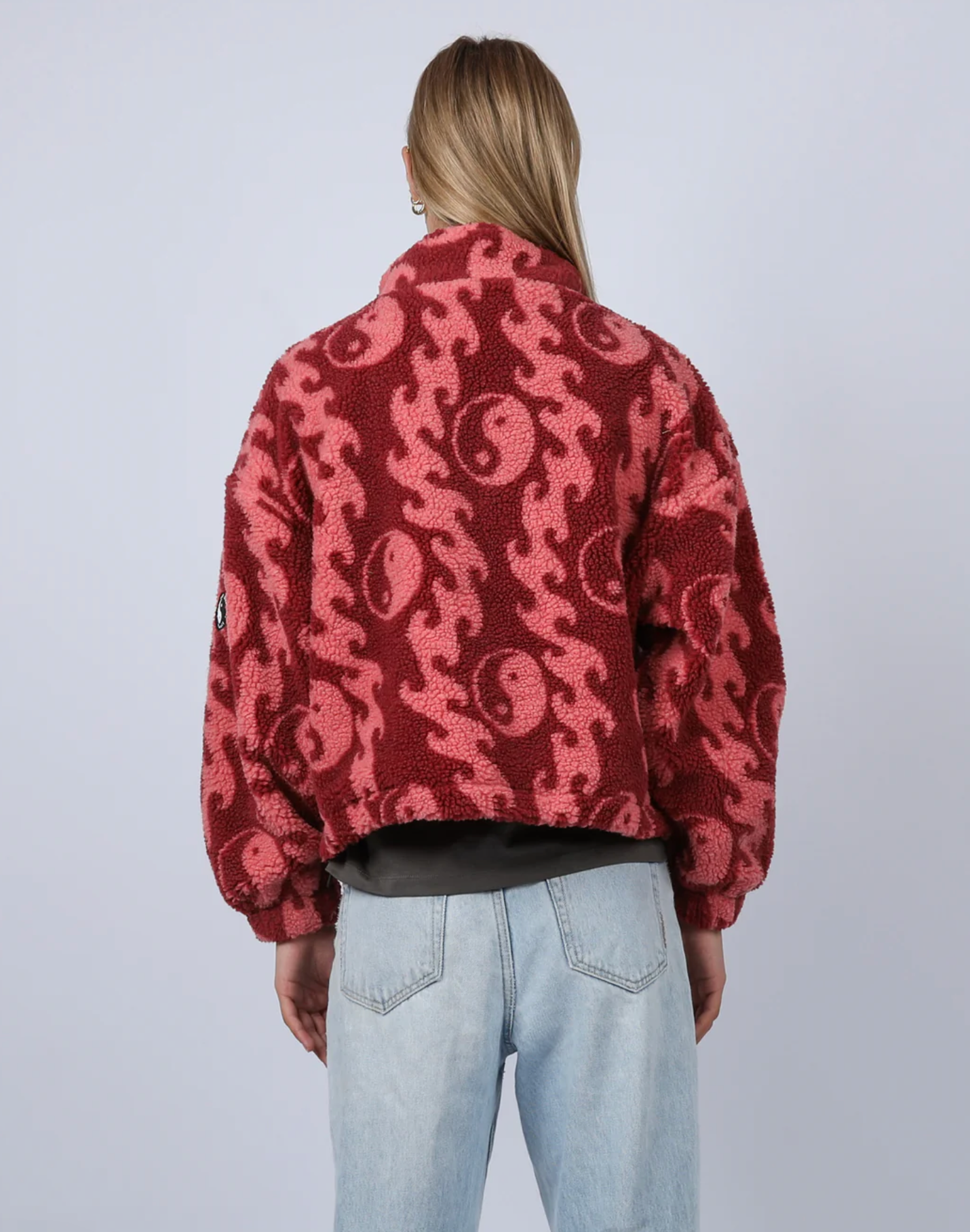 Wave Sherpa Fleece - Ruby