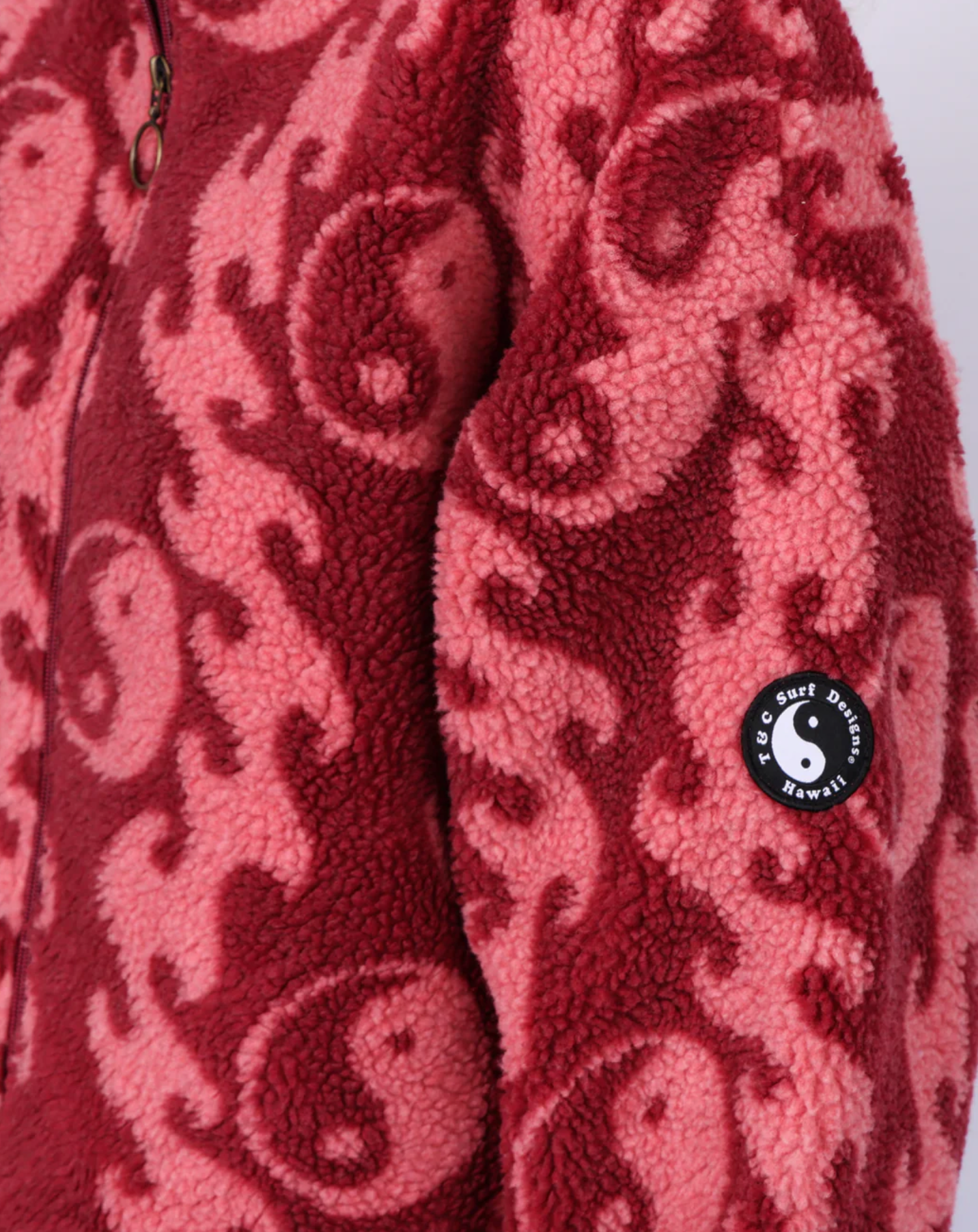 Wave Sherpa Fleece - Ruby