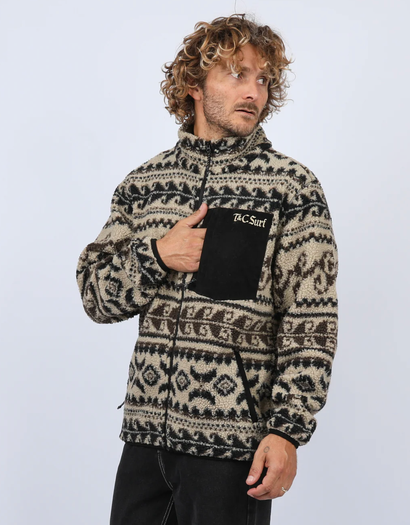 Breaker Zip Thru Polar Fleece - Sand