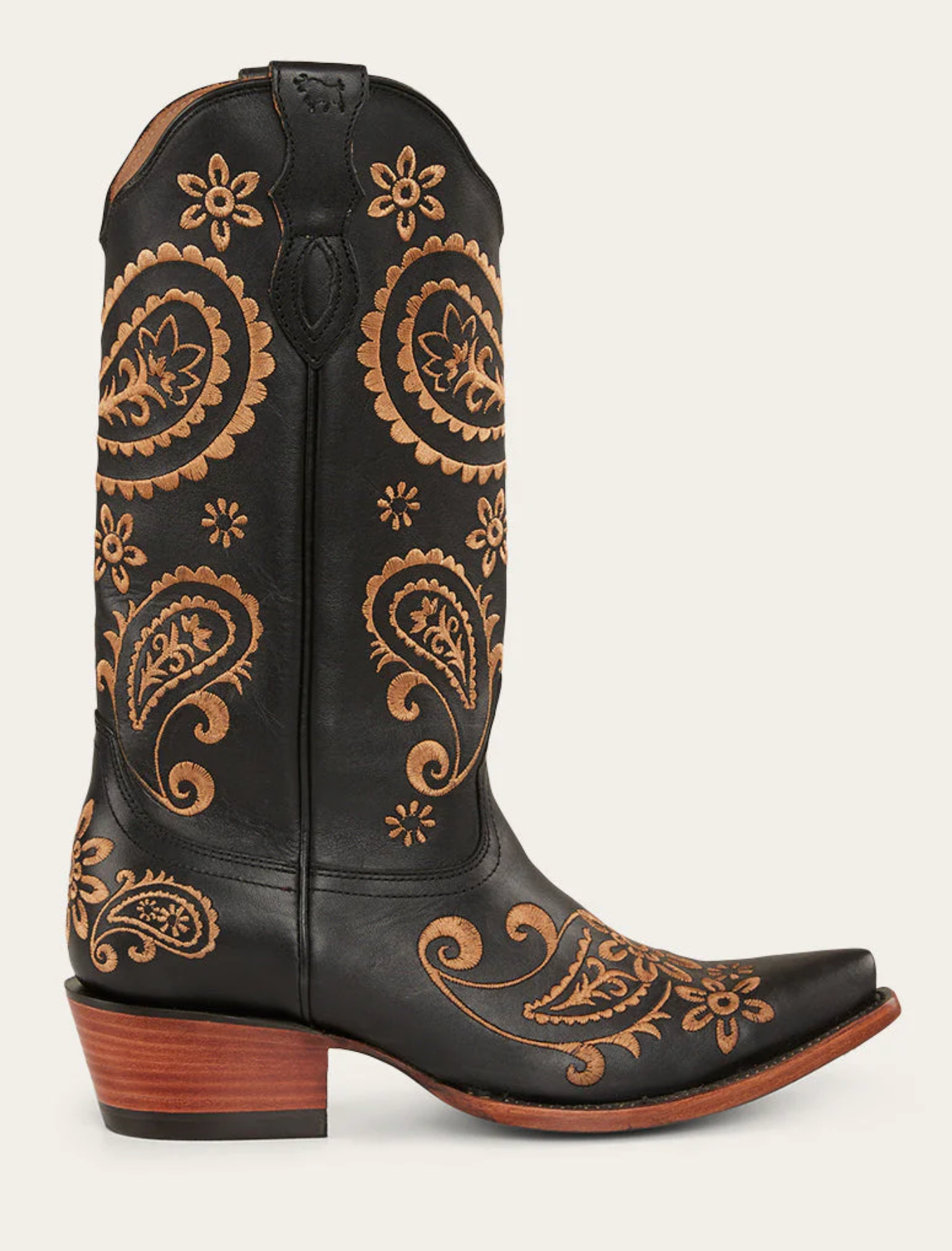 Olivia Women's Cuban Heel Western Boot - Black / Stone