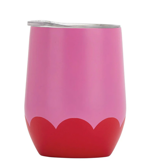 Wine Tumbler Stainless Wave - Pink Red