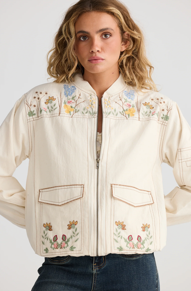 Fleur Bomber Jacket - Off White