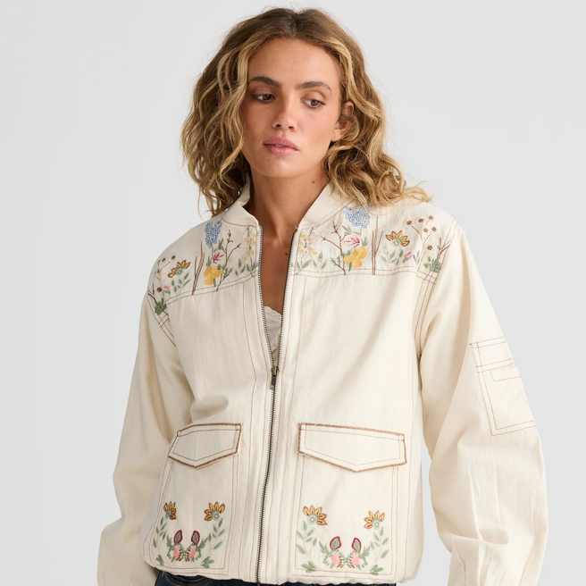 Fleur Bomber Jacket - Off White