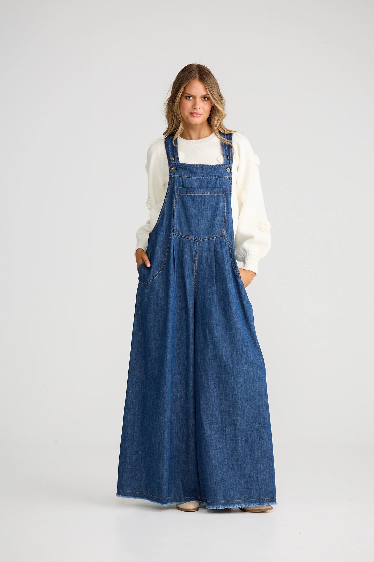 Farrah Overalls - Mid Denim