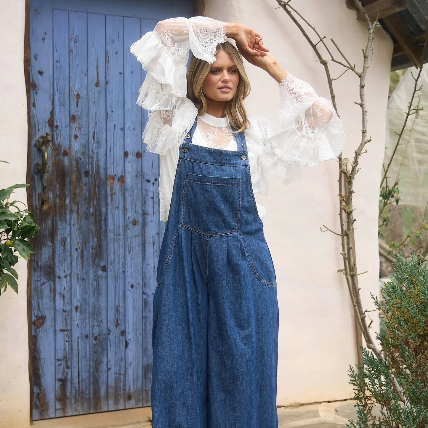 Farrah Overalls - Mid Denim