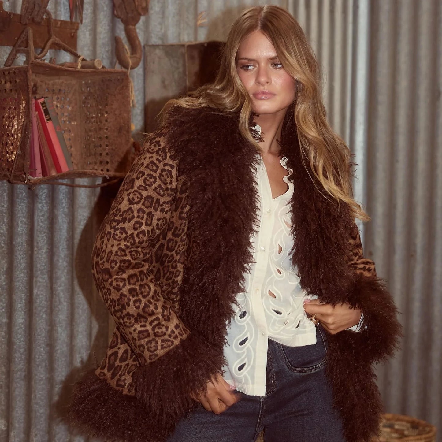Gisele Fur Coat - Leopard