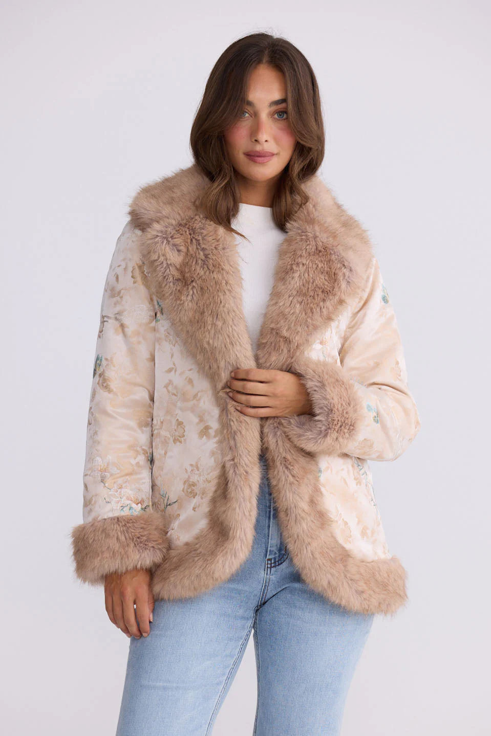 Gisele Fur Coat - Antique Floral