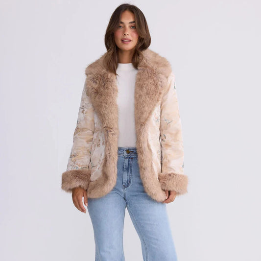 Gisele Fur Coat - Antique Floral