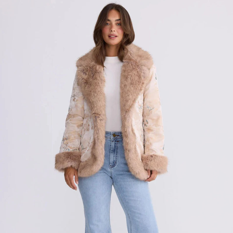 Gisele Fur Coat - Antique Floral