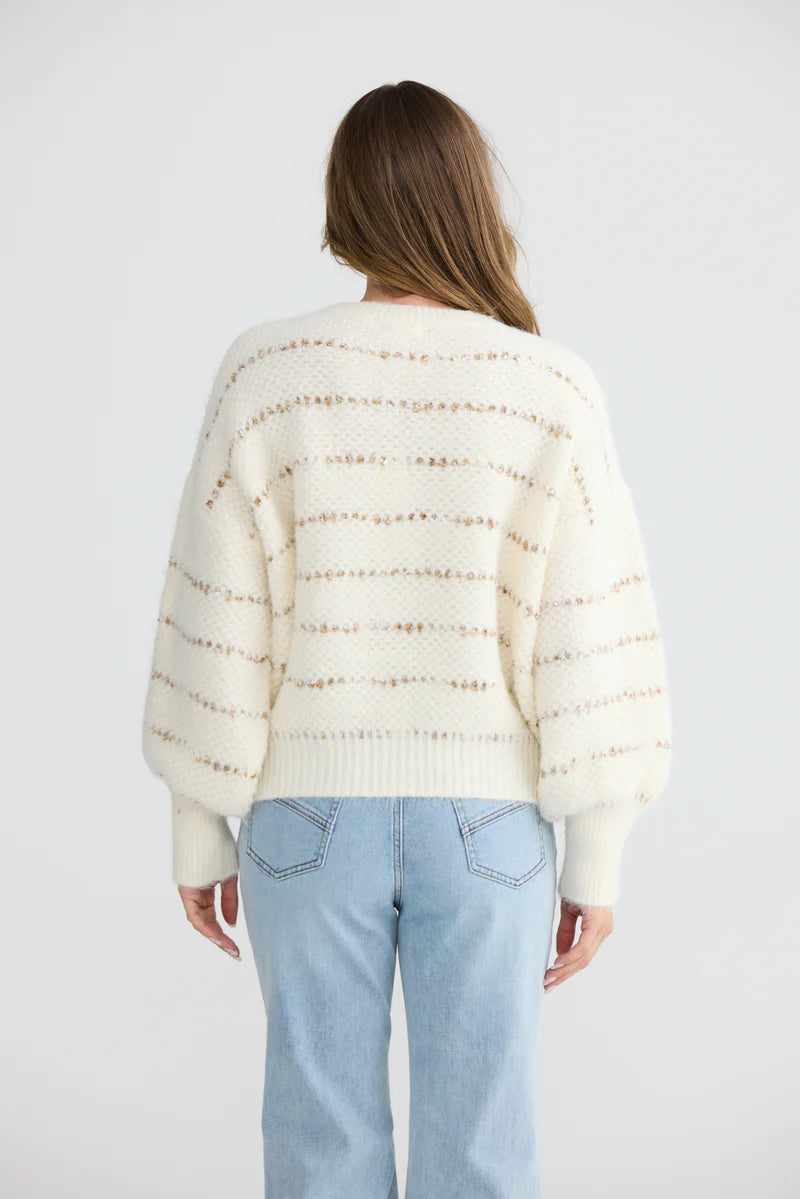 Tula Knit - Off White Stripe