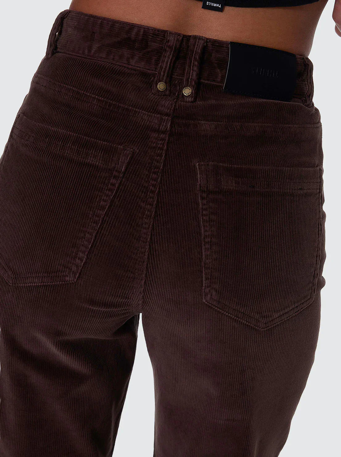 Holly High Rise Stretch Wide Cord Pant - Bitter Chocolate