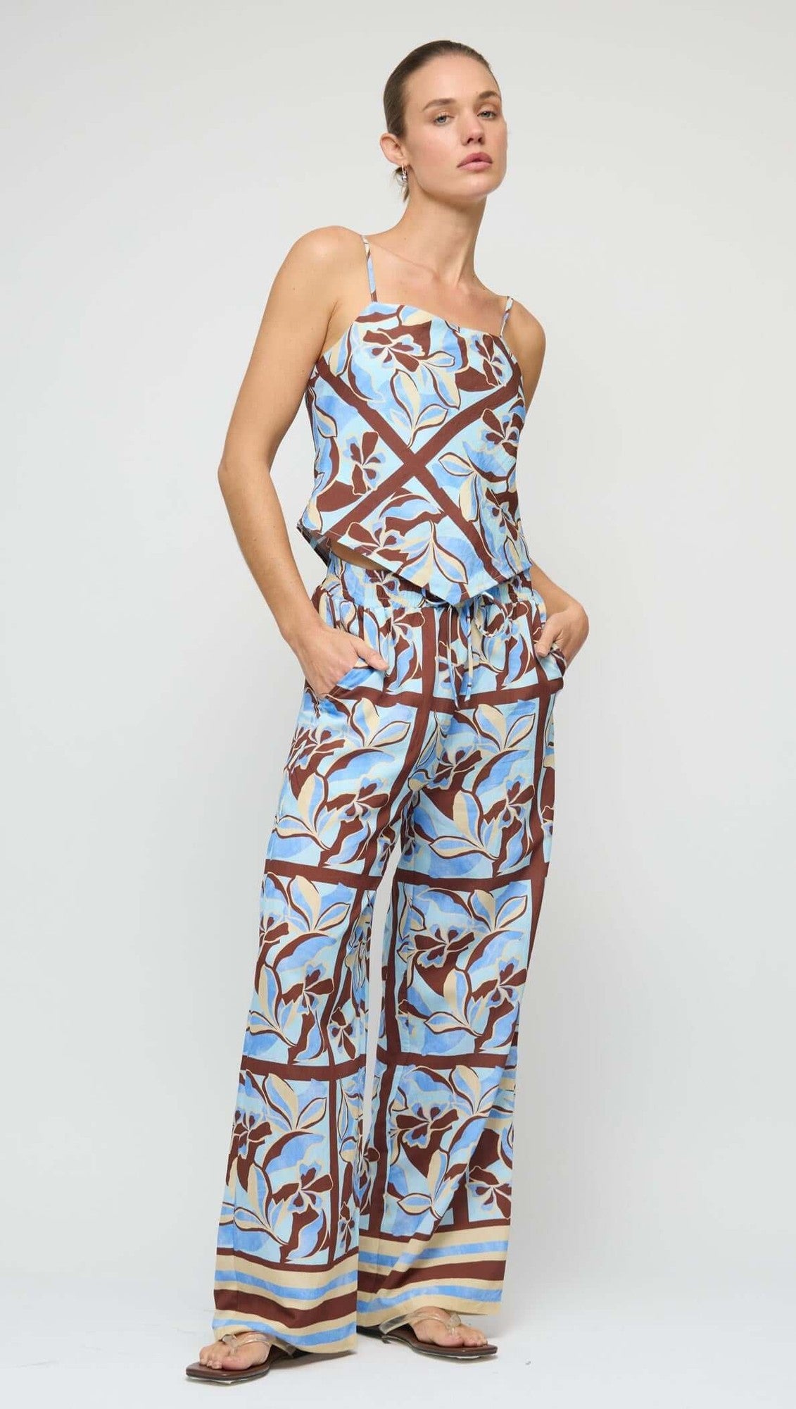 Cielo Drawstring Pants - Abstract