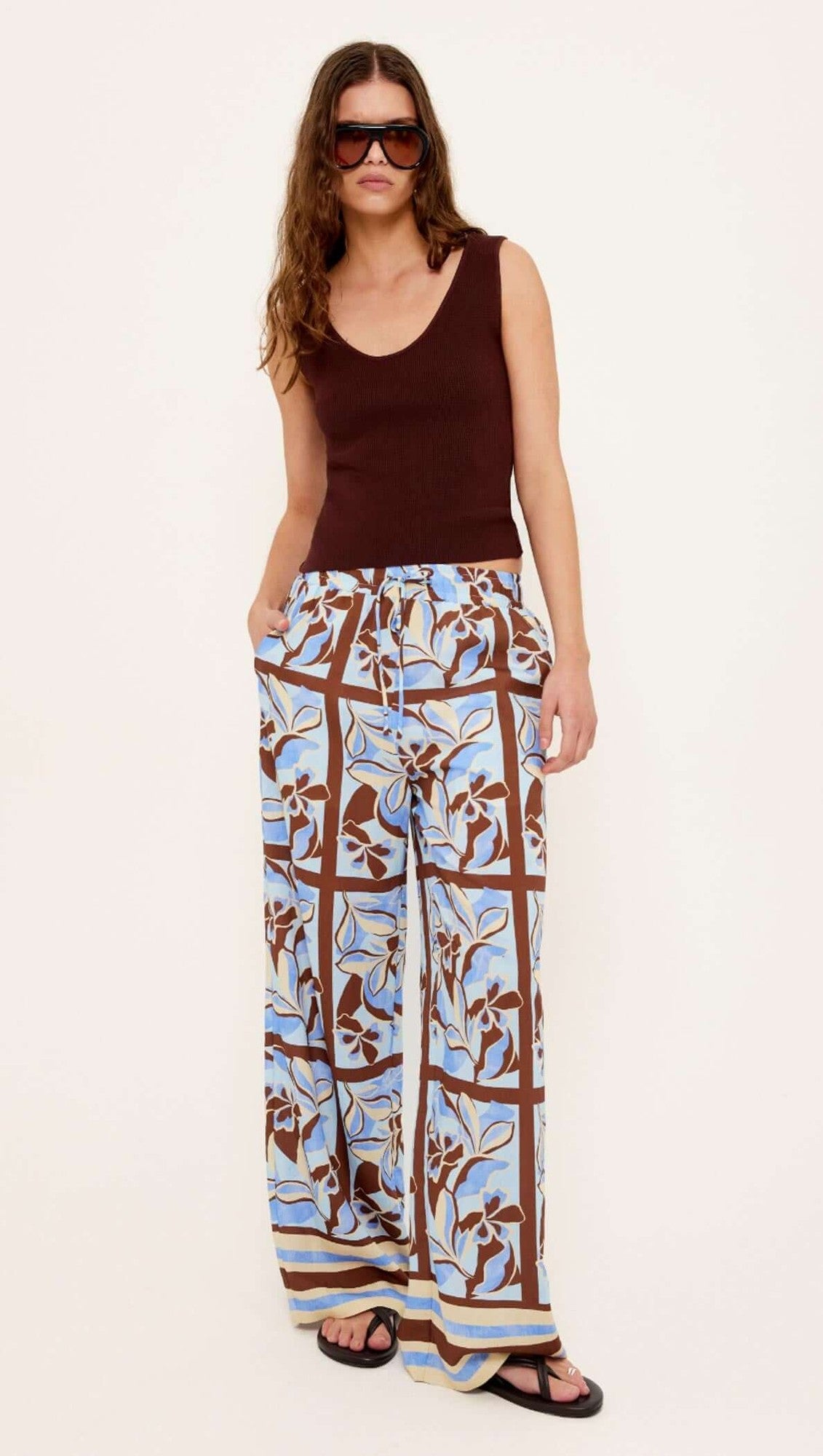 Cielo Drawstring Pants - Abstract