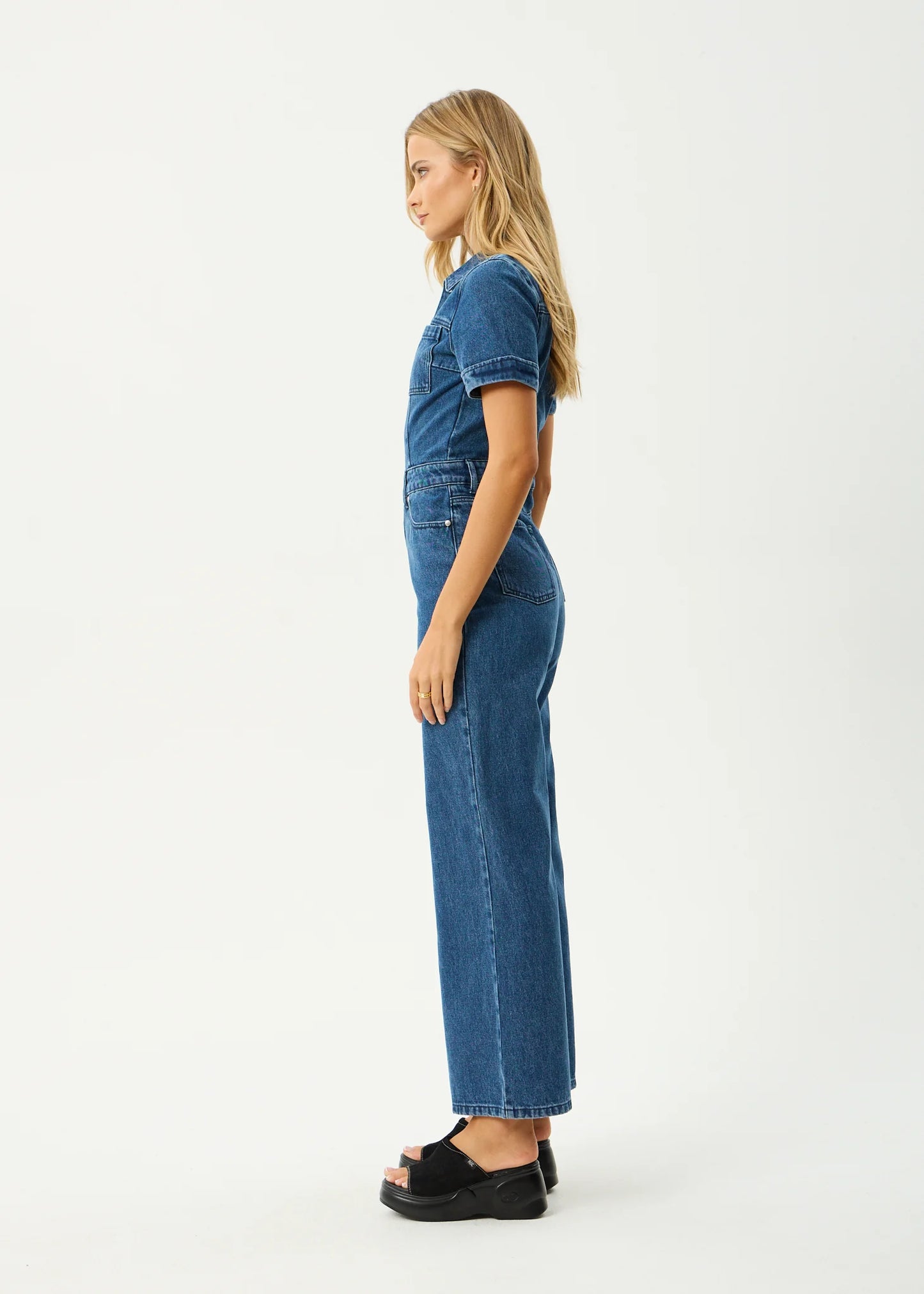 Miami Denim Flared Jumpsuit - Authentic Blue