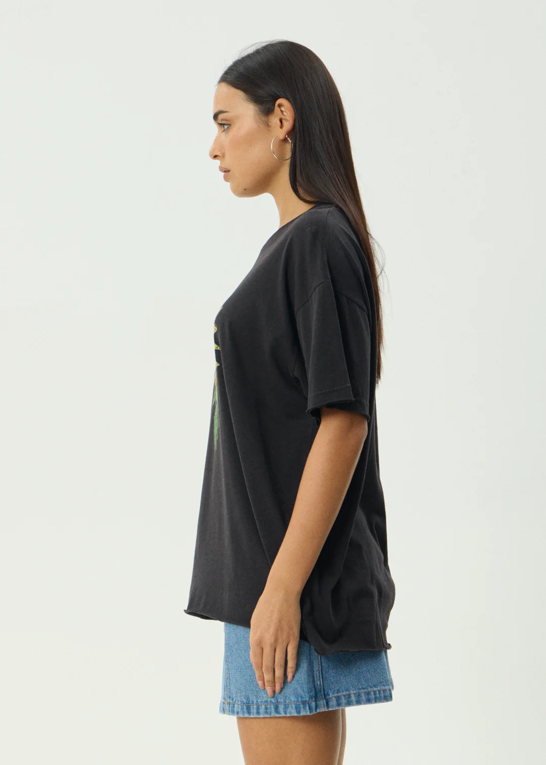 Sunnyflower Hemp Oversized Tee - Stone Black