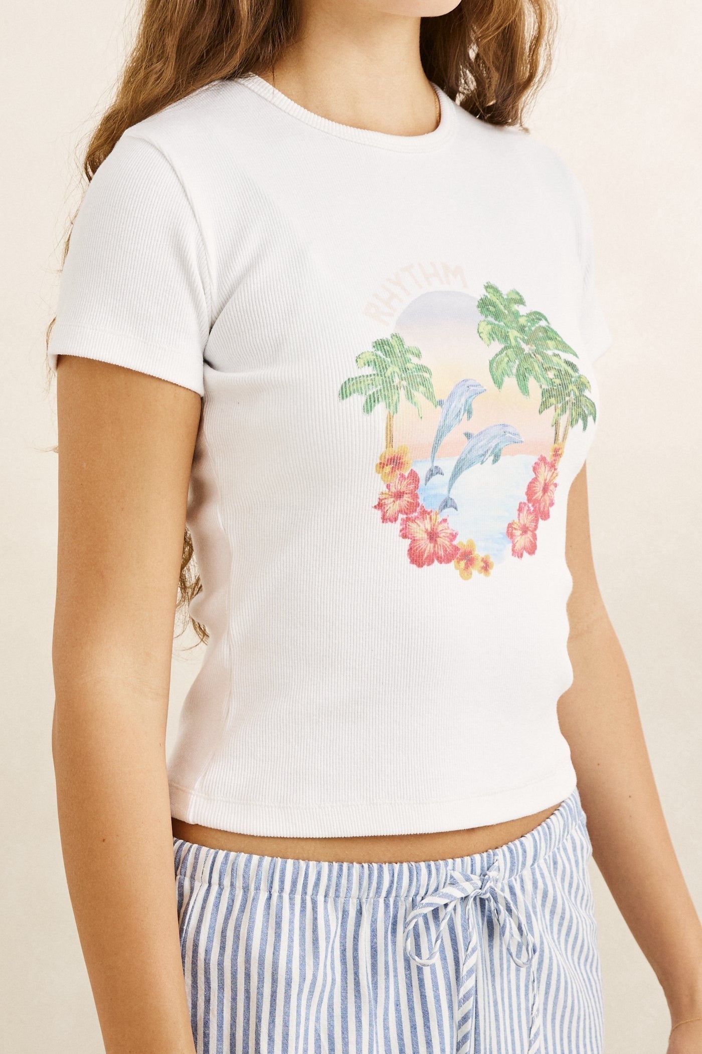 Dolphin Everyday Tee - Vintage White - Rhythm at Reborn Code