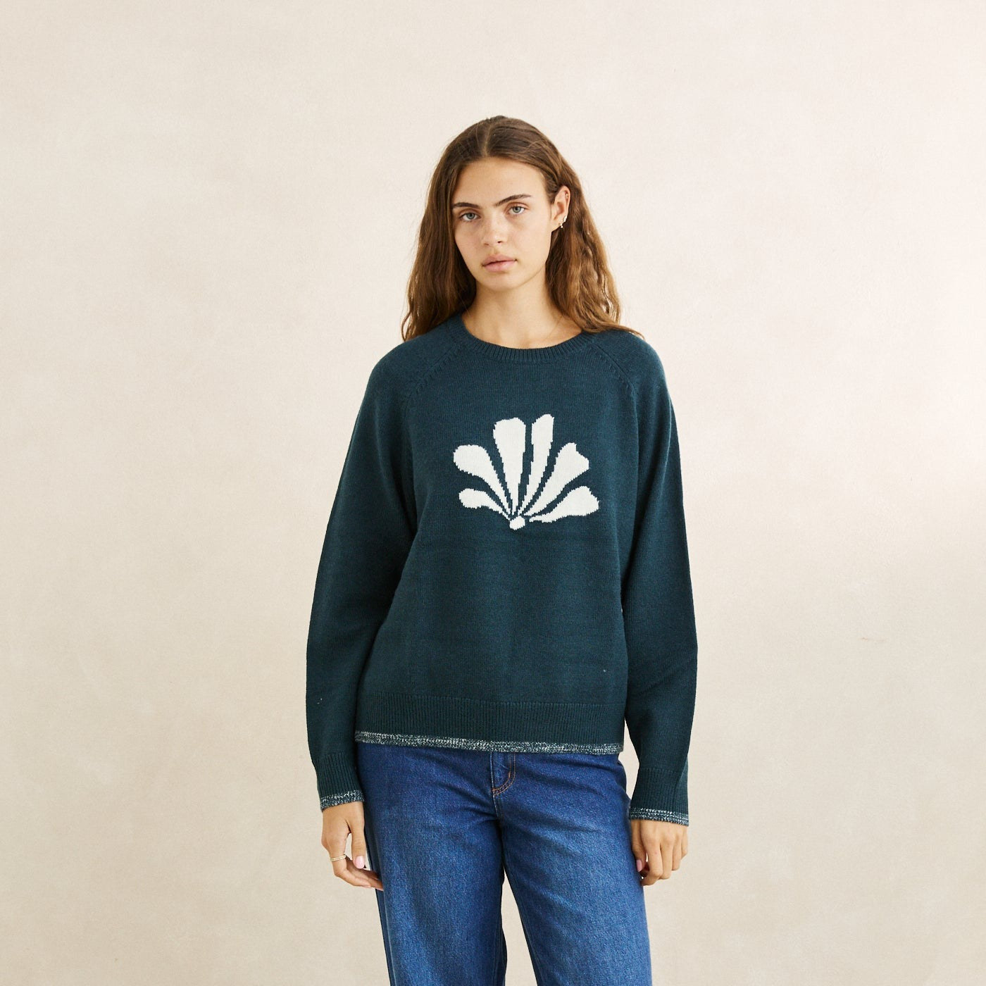 Bayside Crew Neck Knit - Forest