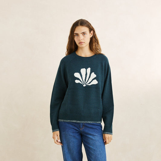 Bayside Crew Neck Knit - Forest