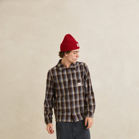 Alex Check LS Shirt - Chestnut