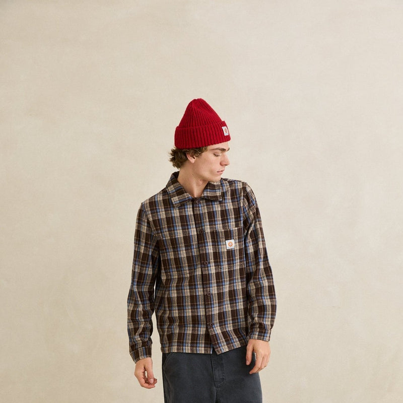 Alex Check LS Shirt - Chestnut
