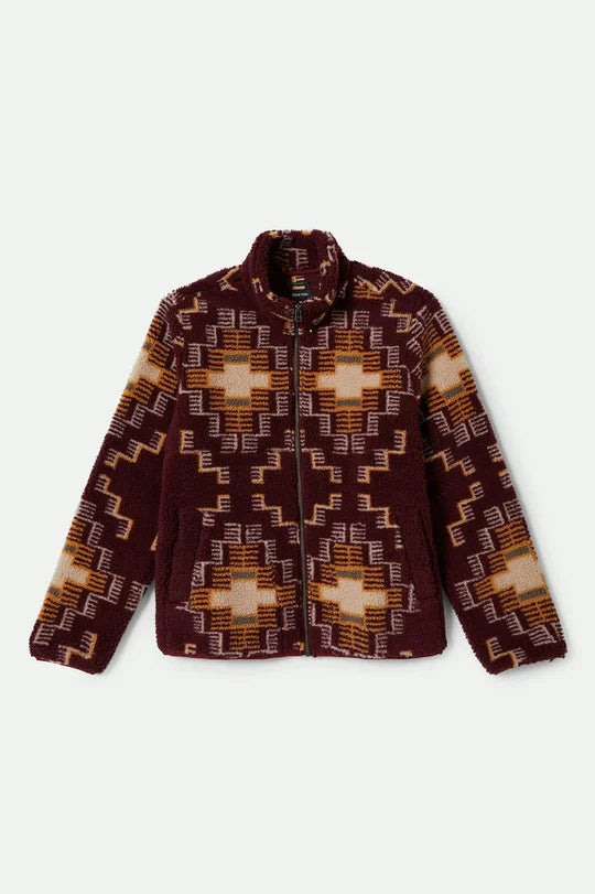 Artic Fleece Mock Neck Jacket - Light Cabernet
