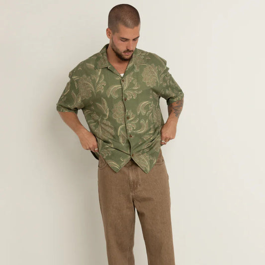 Astral Bloom SS Shirt - Olive