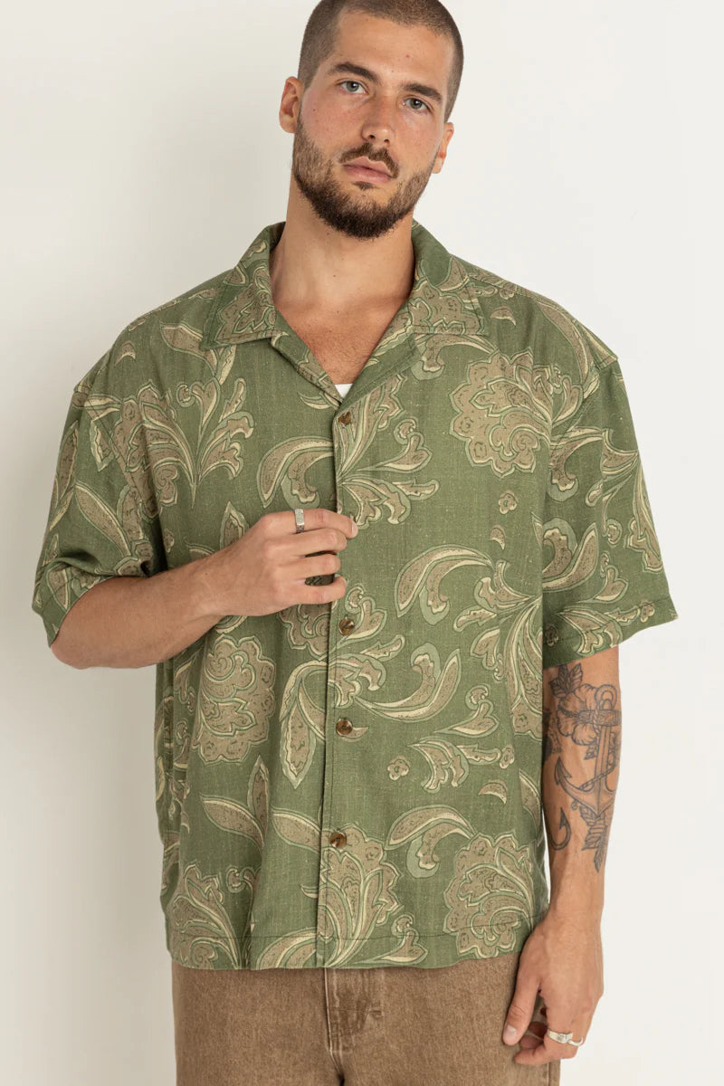 Astral Bloom SS Shirt - Olive
