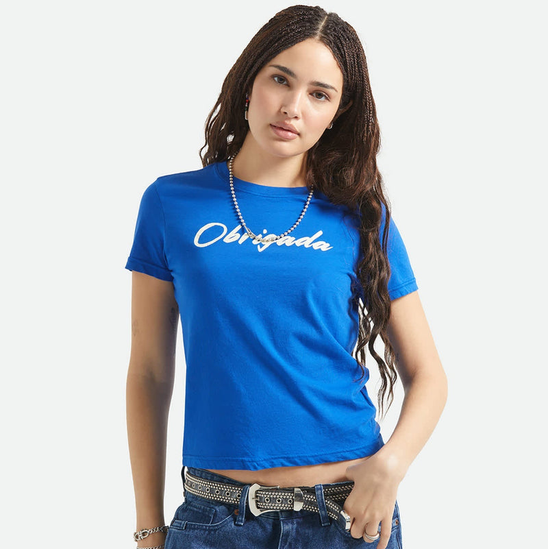 Thank You Slim Crew Tee - Sunrise Blue
