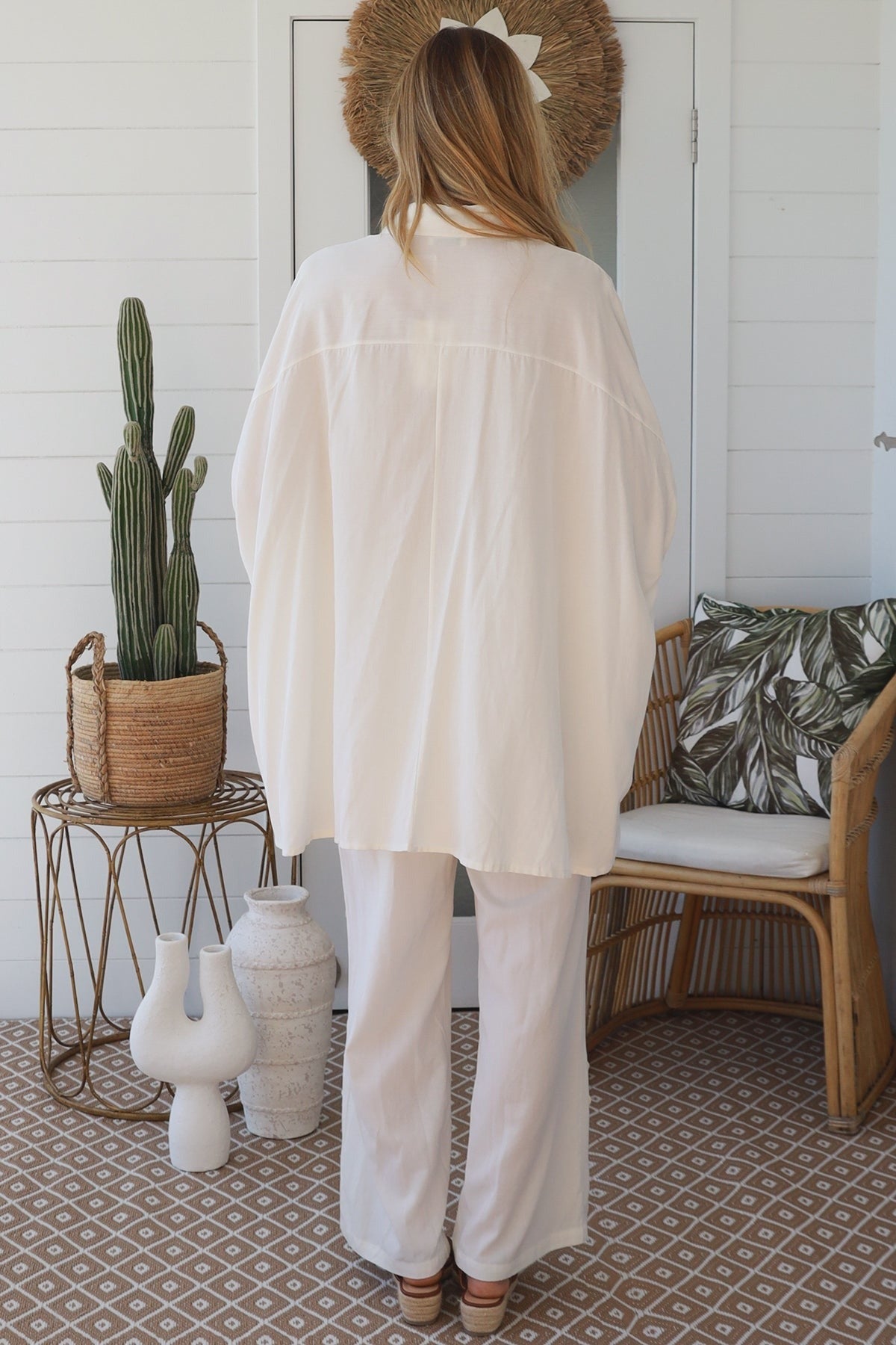 Tessa Oversized Shirt - Off White - Isabella The Label