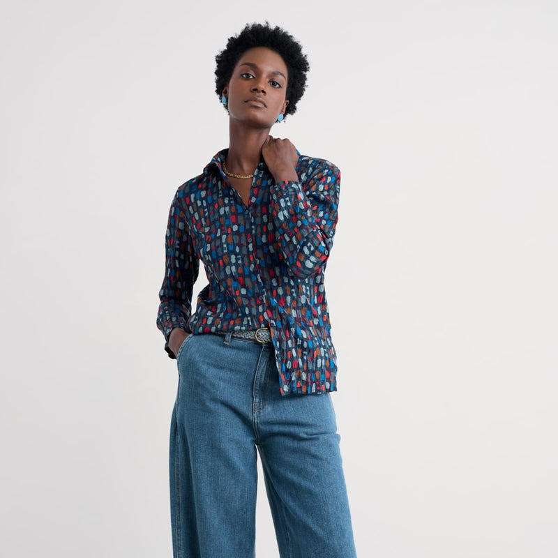 Larissa Shirt - Dye Strokes Dark Lugger