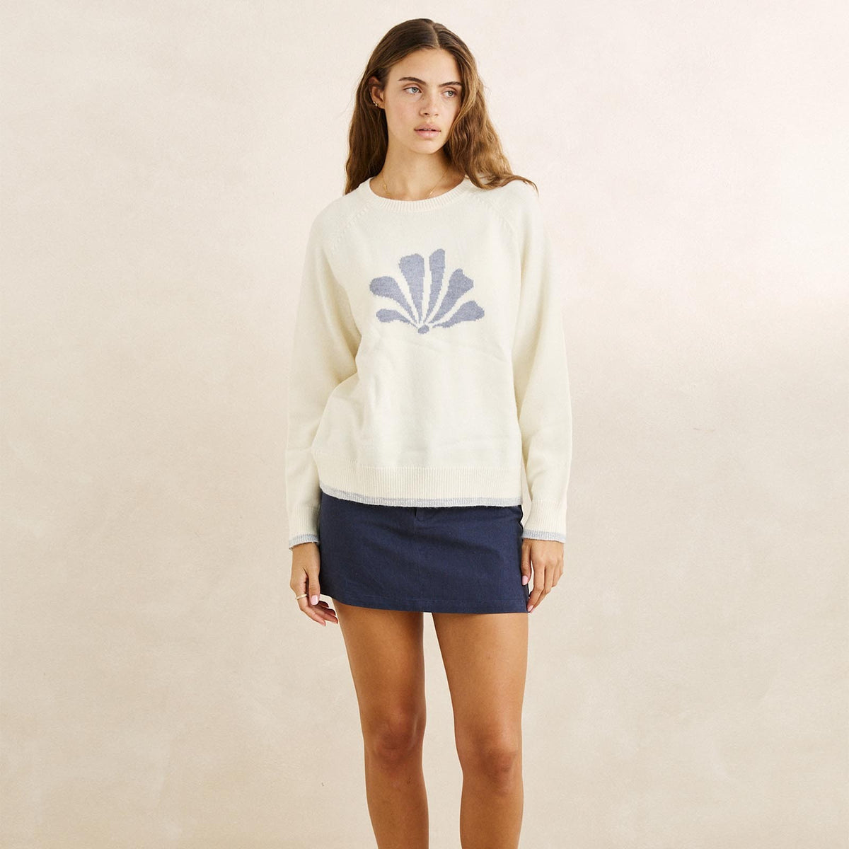 Bayside Crew Neck Knit - Vintage White
