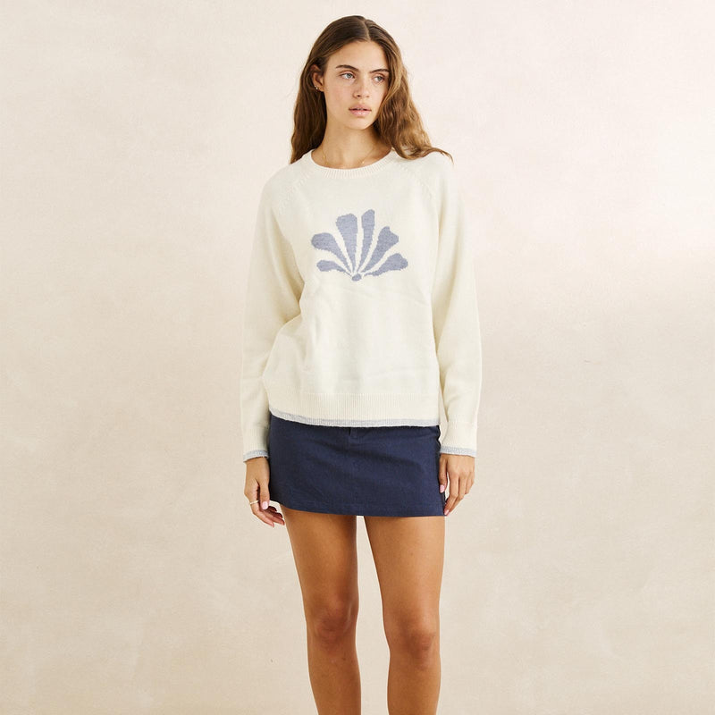 Bayside Crew Neck Knit - Vintage White