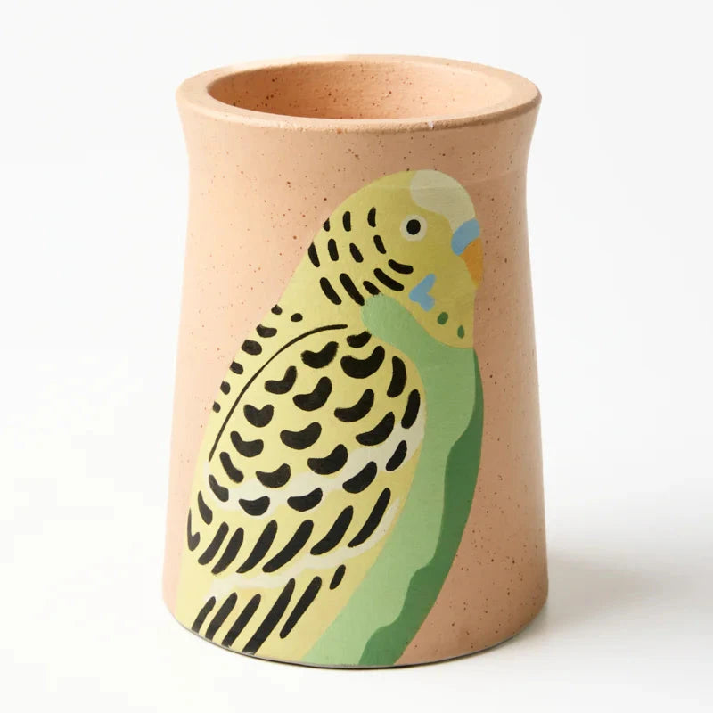 Aerial Green Budgie Vase