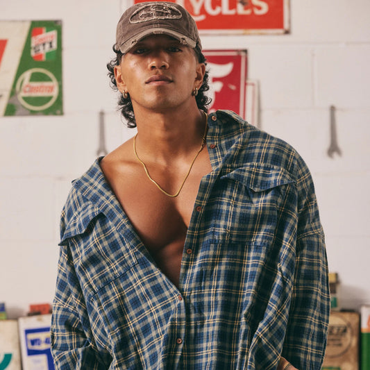 Be Youtiful Sabbi Hotel Flannel Shirt - Blue