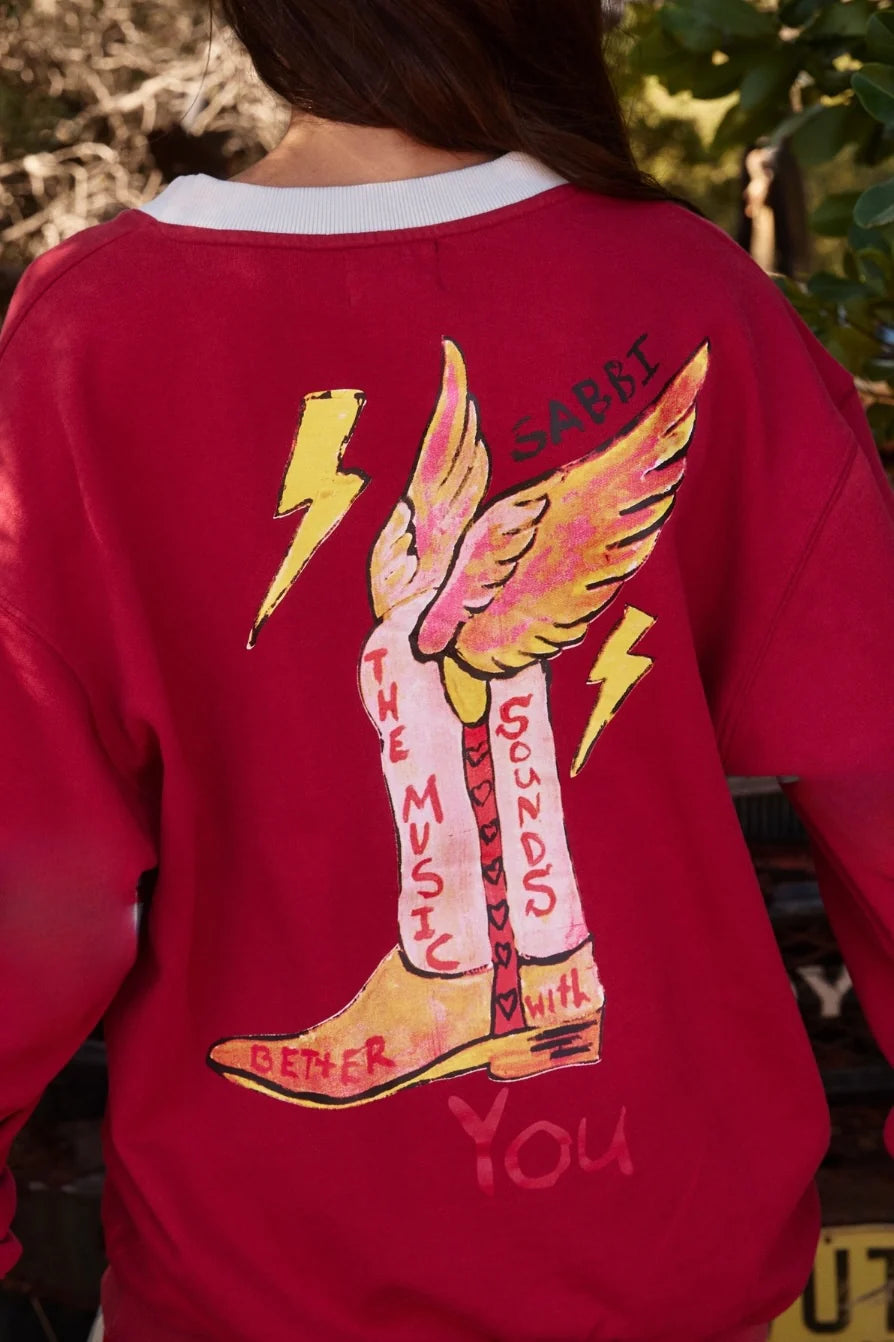 The Born Original V Neck Diego Jumper - Maroon And Sky