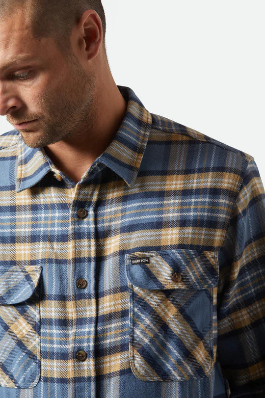 Bowery Flannel - Azure Blue/Washed Navy/Sand