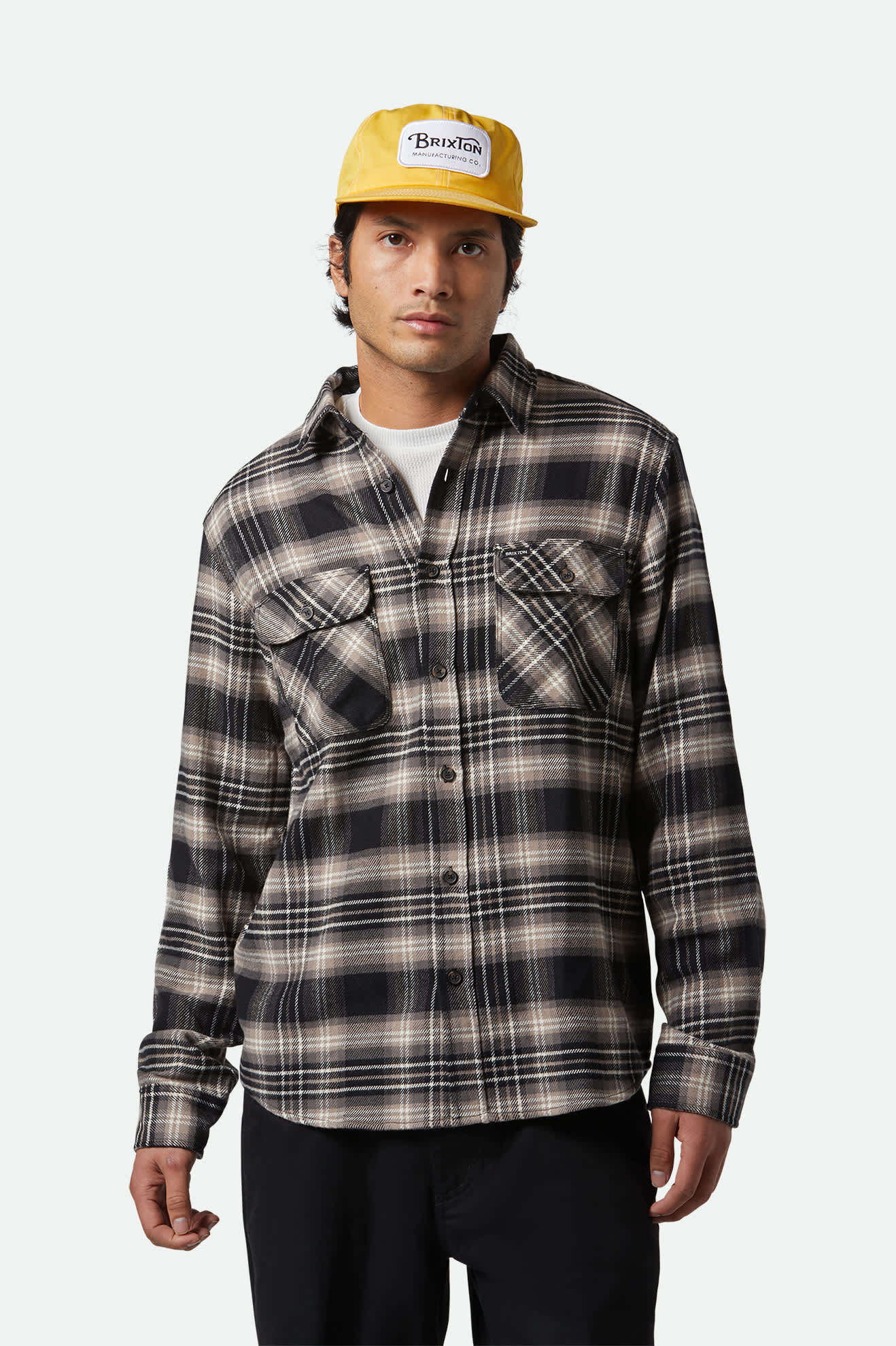 Bowery L/S Flannel - Black, Charcoal and Beige