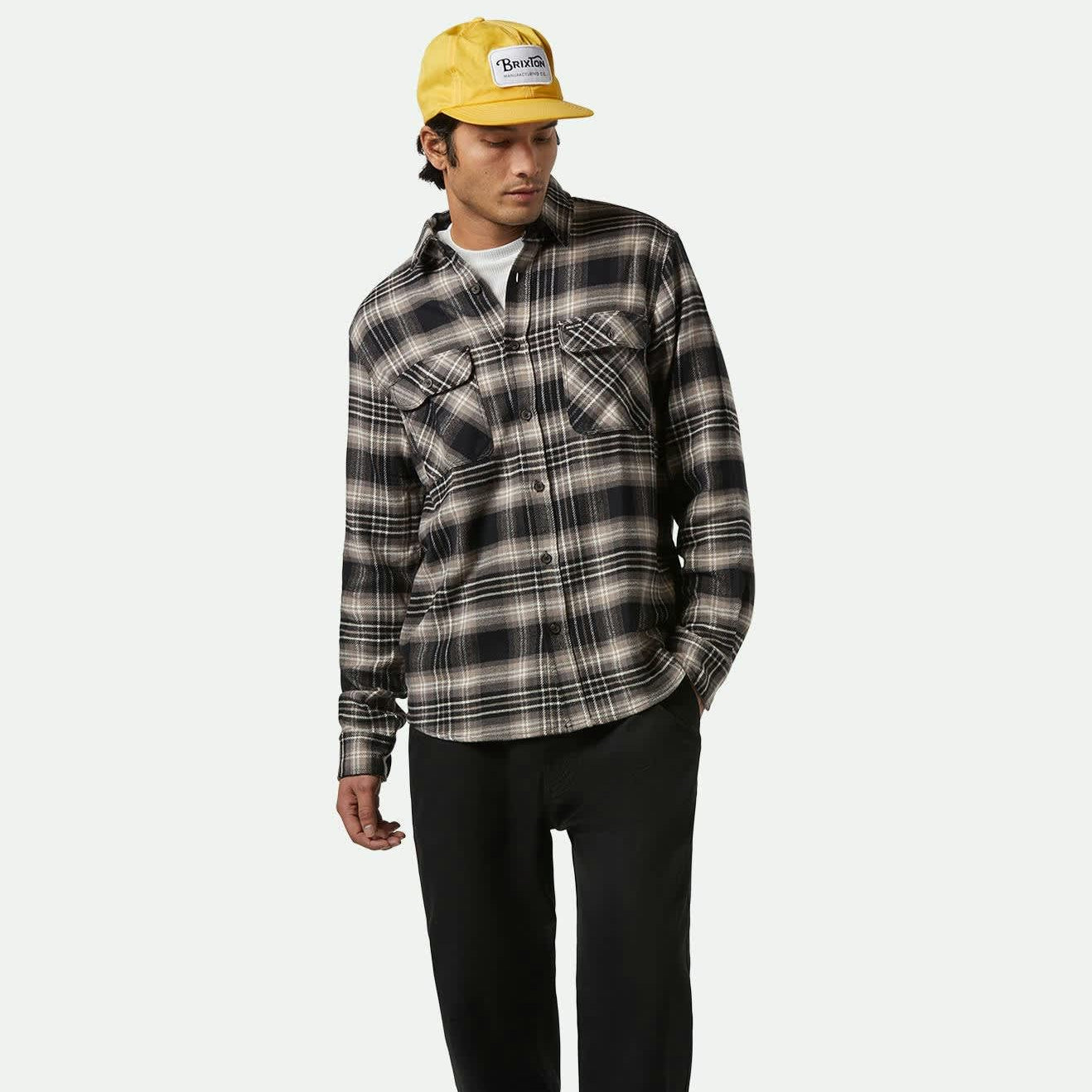 Bowery L/S Flannel - Black, Charcoal and Beige