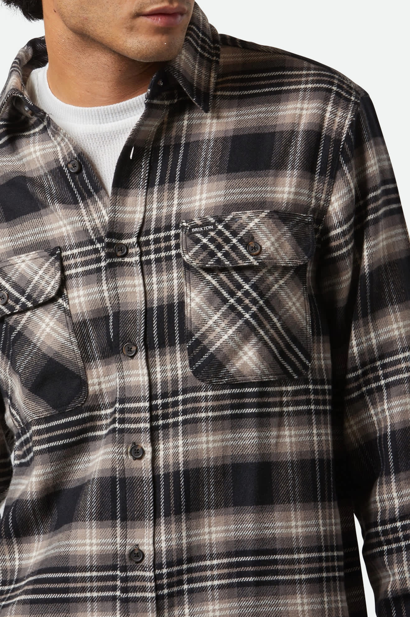 Bowery L/S Flannel - Black, Charcoal and Beige