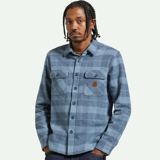 Bowery Heavyweight L/S Flannel - Mirage Blue / Washed Navy