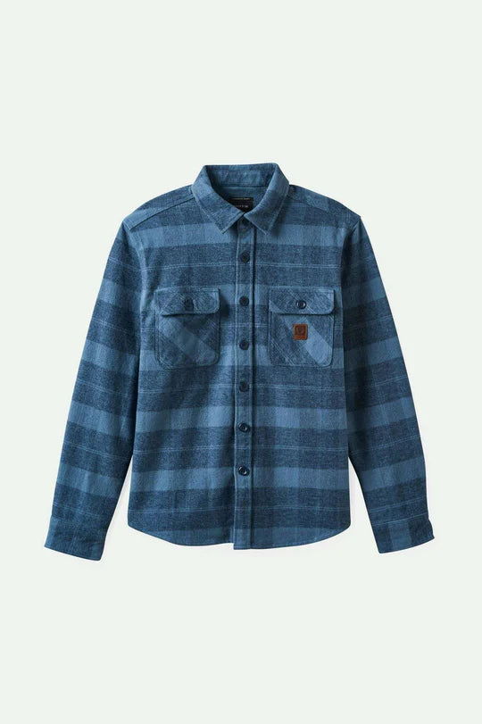 Bowery Heavyweight L/S Flannel - Mirage Blue / Washed Navy